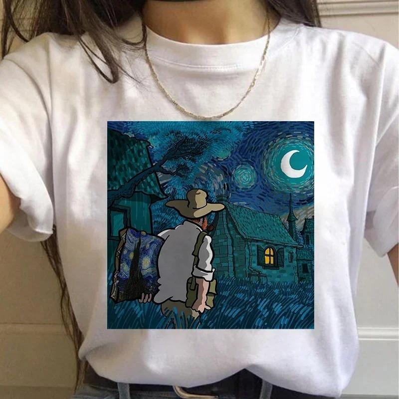 Artistic Van Gogh Paintings Graphic T Shirt With Classic Art Quotes Creative Designs Stylish Casual Short Sleeve Tee For Daily