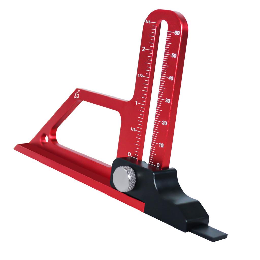 Table Saw Height Gauge Aluminum Alloy 0 To 60mm 45° Multifunctional Woodworking Tool Setting Gauge D