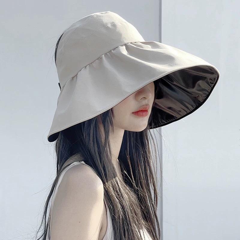 Vinyl empty top sunscreen fisherman hat children spring and summer new outdoor travel anti-ultraviolet face cover big brim sun hat