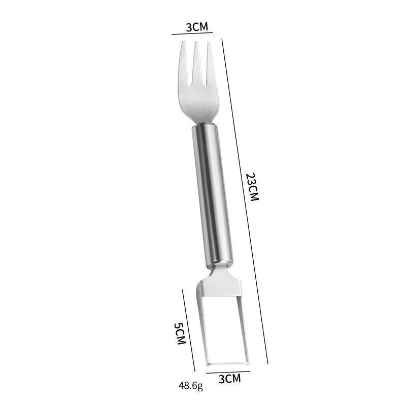 

Stainless Steel Double-Headed Watermelon Slicer & Fruit Fork Tool.