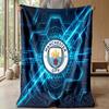 Manchester City Theme Blanket Soft Flannel Blanket Plush Throw Blanket Cozy Sofa Bed Blanket for Home Decor