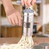 1Set Stainless Steel Household Manual Noodle Machine, Small 5-Type Mold Hand-Cranked Noodle Press