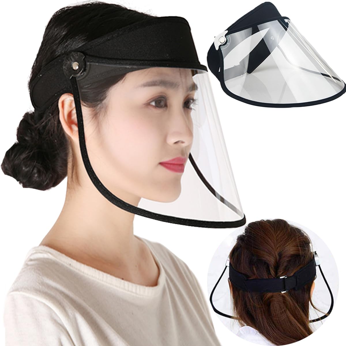 

Прозрачный солнцезащитный козырек шляпа от дождя для шляпы от дождя дождевики в прозрачном дождевом УФ дождливом предотвращает макияж от для солнечной и дождливой хорошей дождя типа Velcro тип