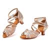 Netz Latein Tanzschuhe Erwachsene Damen Professionell Mittelhoch Absatz Modern Gesellschaftstanzschuhe Tango Salsa Absatz 5cm