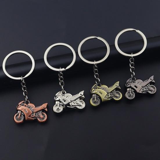 Motorcycle Charm Keychain Wear-Resistant Portable Key Fob 3D Metal Motorbike Keyring for Men