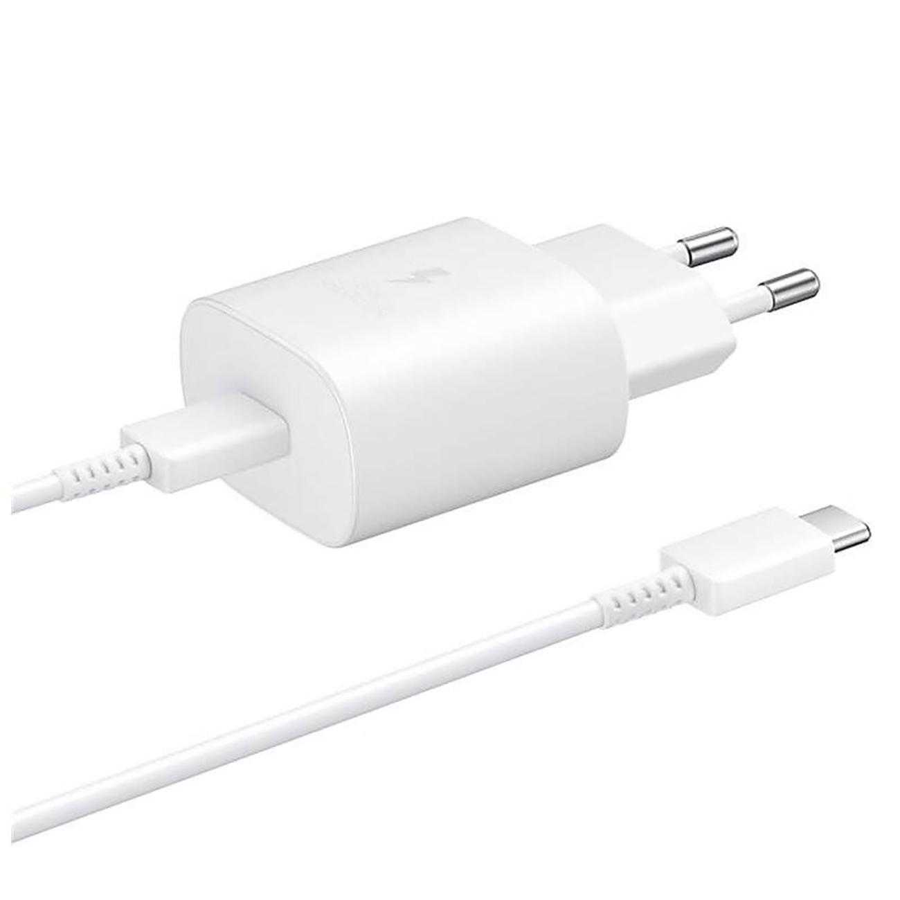 Caricabatterie da Muro Samsung USB-C 25W con Cavo USB-C - Bianco
