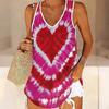 3D Heart Symbol Print Tank Tops for Women Workout Yoga Gym Printed Summer Sport Shirts Plus Size Vests