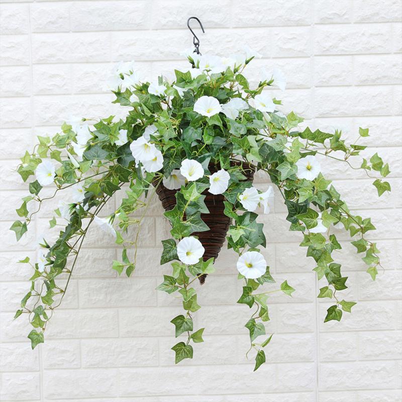 2 Stück Künstliche Ranken Simulation Morning Glory Hängende Gefälschte Grüne Pflanze Für Hausgartenzaun