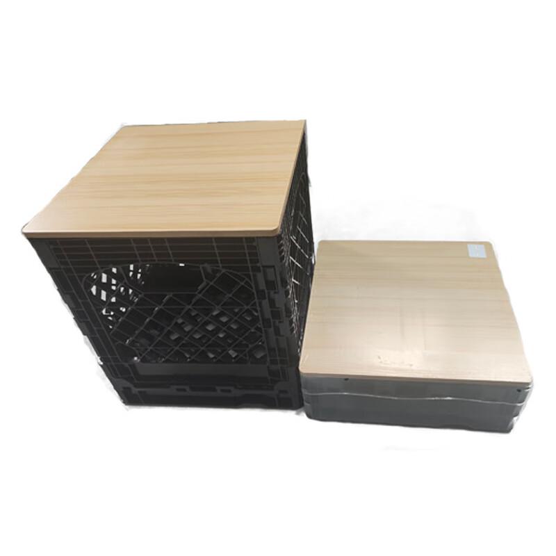 JIANGJUN 16-Quart Foldable Storage Box with Wood Lid 330x330x290mm
