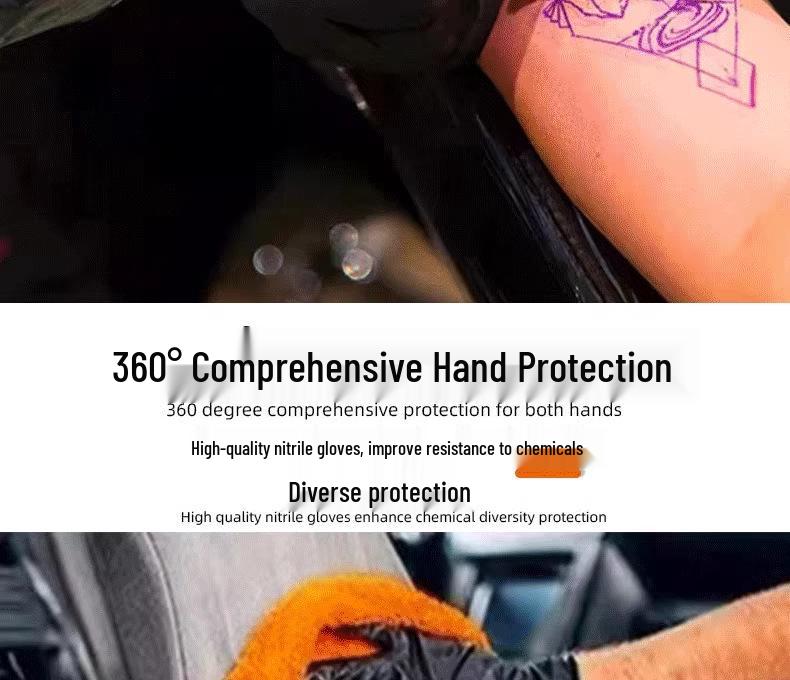 Black Nitrile Oil-Resistant Non-Slip Thickened Disposable Gloves for Industrial and Household Use