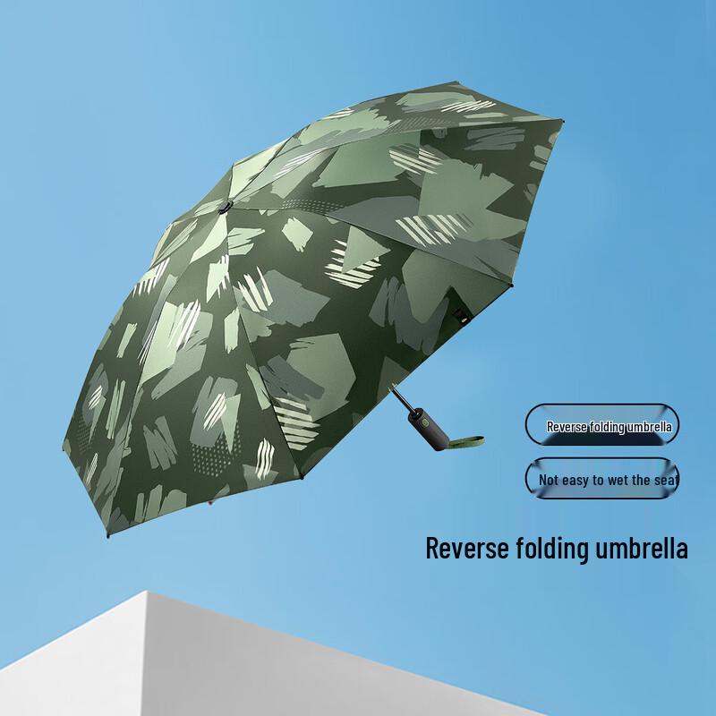 Banana Under Large Windproof Reverse Folding Umbrella