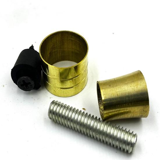 2er-Set, Totenkopf-Stockgriff, nur Messingspitze, zum Anschrauben, Aufsatz für Gehstock, Ersatzgriff für Gehstöcke und Stöcke, Kopfgriff, Messingknopf
