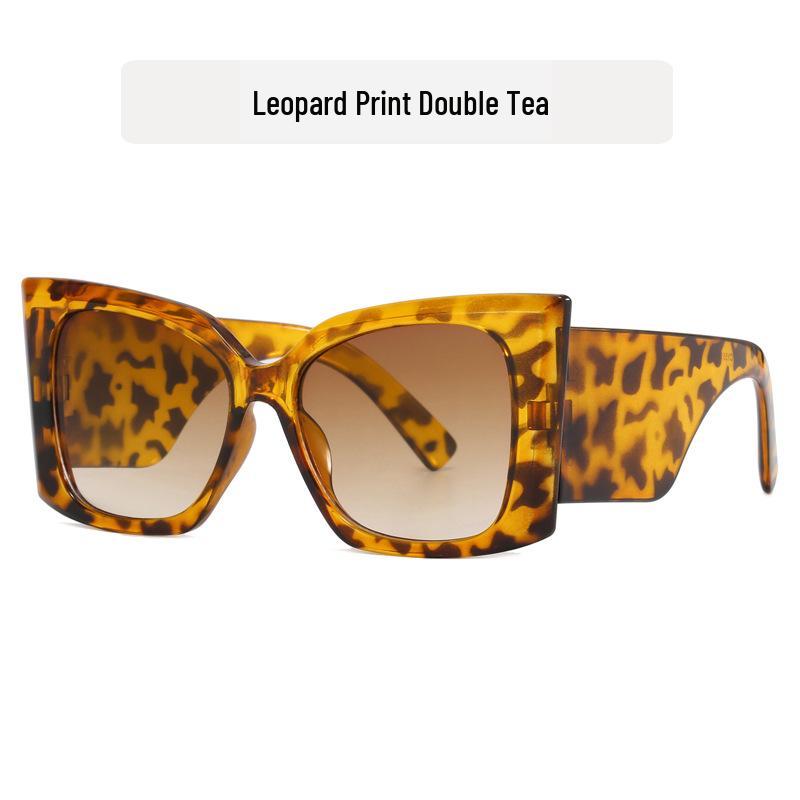 Retro Cat Eye Large Frame Sunglasses for Women – European and American Fashion, High-End Sun Protection, Trendy Street Style