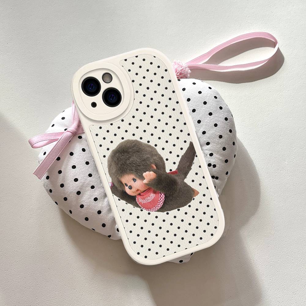 Cute M-monchhichis-s Phone Case For IPhone 16 15 14 11 12 13 Pro Max Plus Back Leather Shell