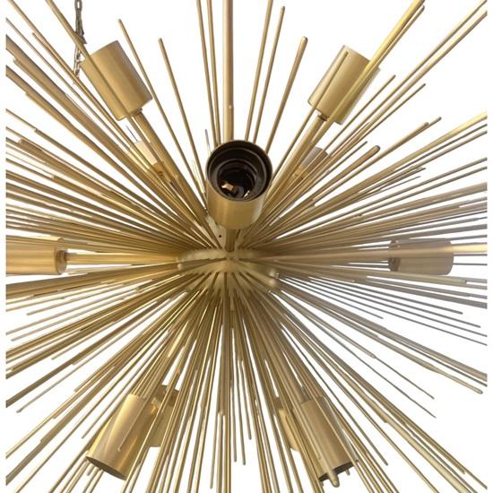 12-flammiger Mid-Century Modern Messing Sputnik Kronleuchter Verstellbare Deckenpendelleuchte für Esszimmer, Wohnzimmer, Schlafzimmer, Eingangsbereich