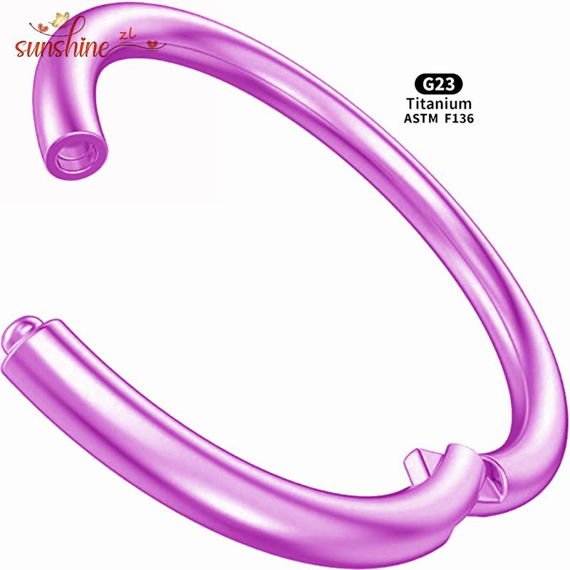 5PCS G23 Titanium Nose Piercing Implant Grade 12G 14G 16G 18G 20G Clicker Diaphragm Tragus Piercing Body Jewelry