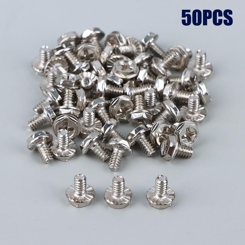 50Pcs Toothed Hex 6/32 Computer Pc Case Hard Drive Motherboard Mounting Screws For Motherboard Pc Case Cd-Rom Hard Disk