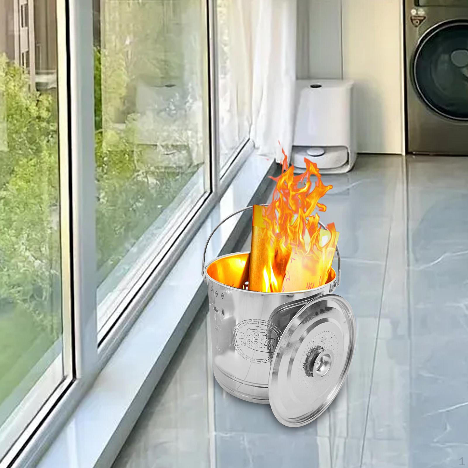 

Горящее ведро, портативный полый камин, традиционный железный камин серебряный