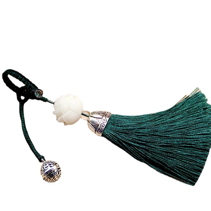 Elegant Lotus & Palace Bell Tassel Keychain Pendant for Bags & Cars
