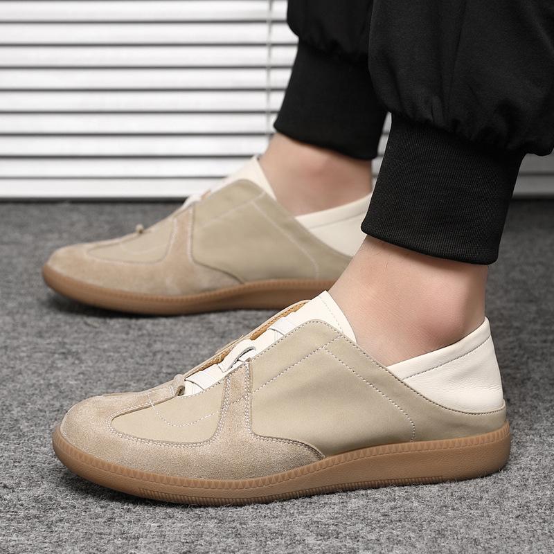 Classic retro simple wind and moral training shoes lightweight low-top two-layer casual shoes leather board shoes
