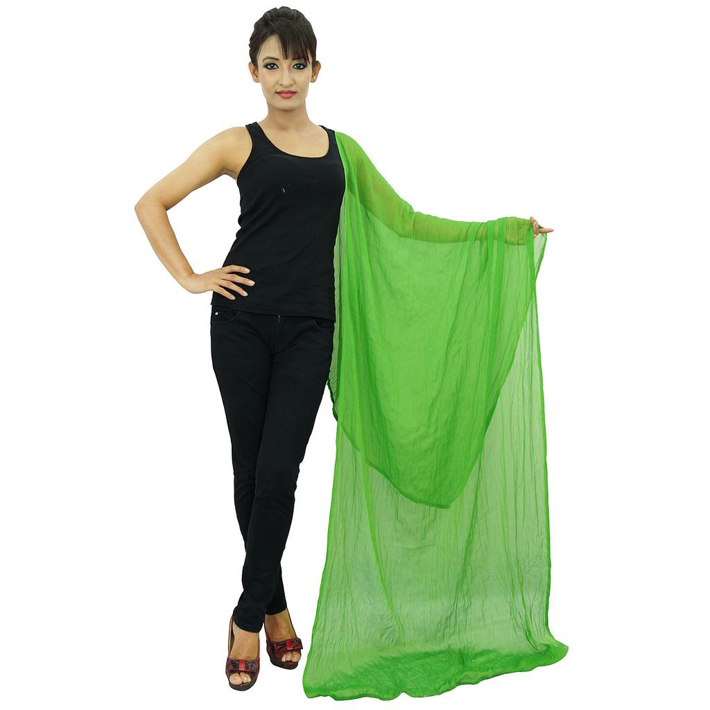 Chiffon Blend Dupatta Long Stole Women Neck Wrap Indian Scarves Chunni