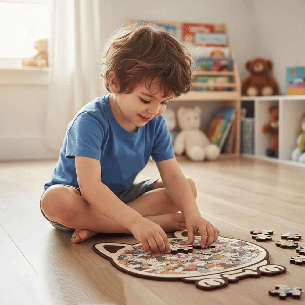 Düşünme Eğitimi Köpek Şekilli Yapboz Hayvan Şekilli Çocuk Yapbozu Yavru Köpekler Ahşap Yapboz Çocuk Oyuncak