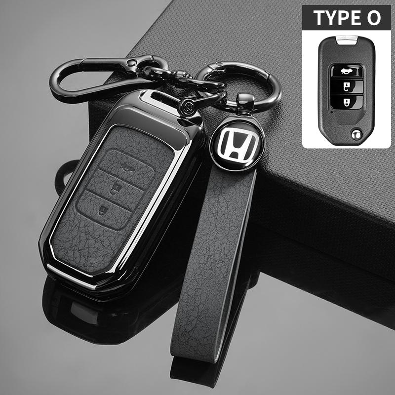 Genuine Leather Car Key Cover Case for Honda Civic 4d 9th Gen 10 Accord XRV Life Jazz Crv Fit Keychain Shell Keyless Accessories