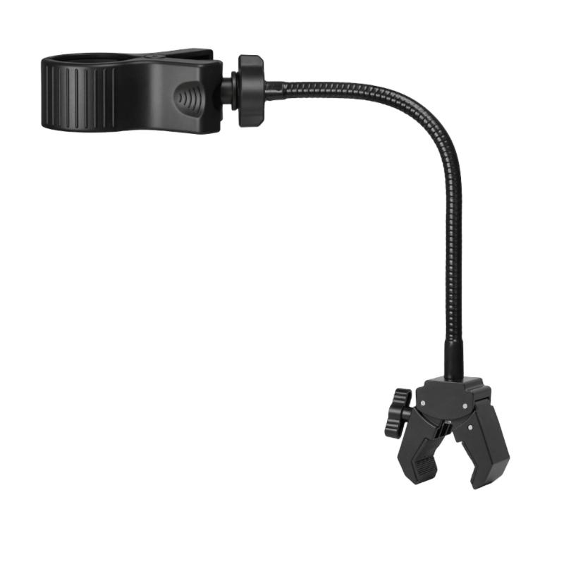 Heavy Duty Metal Construction Microphone Holder Clamp Featuring Nonslip Rubber Coated Clamp For Secure Attachment