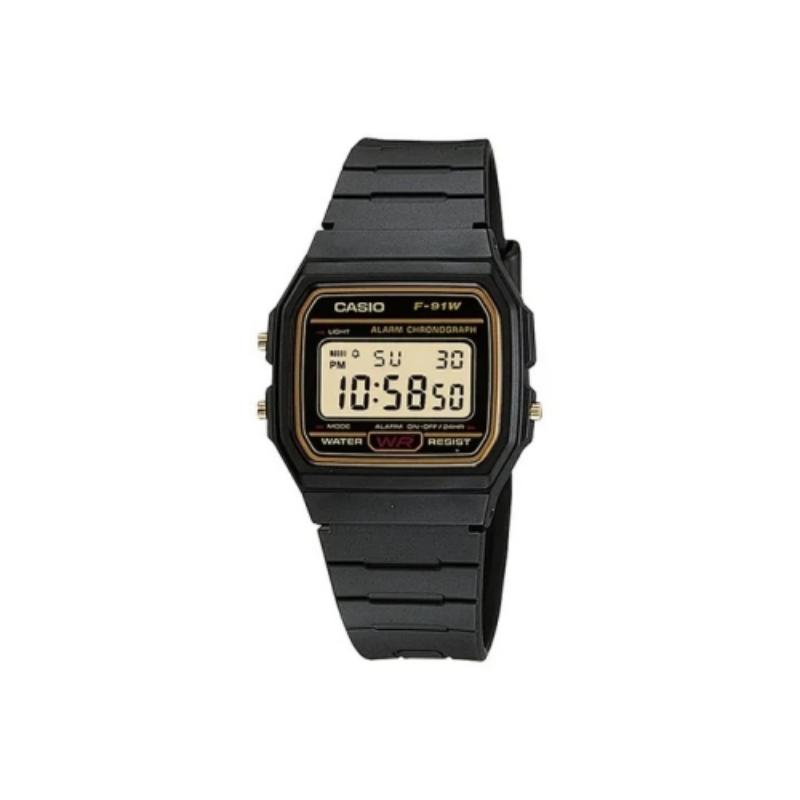 CASIO Custom Collection Quartz Movement Resin Strap Watch Men's Watches Black Dial F-91WG-9(Watch5--)