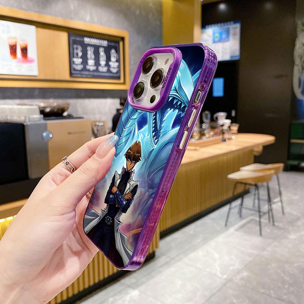 Yugioh Seto Kaiba Phone Case for iPhone 17 16 15 14 13 12 11 X XR XS Air Pro Max Plus Purple Colorful Silver Cover