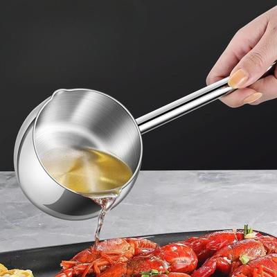 Cacerola Mini de Acero Inoxidable 316, Olla para Fundir Chocolate con Mango Largo 450ml Pequeña para Café Leche