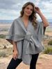 Women's Versatile Solid Color Slit Shawl: Fashionable Autumn/Winter Outer Cardigan