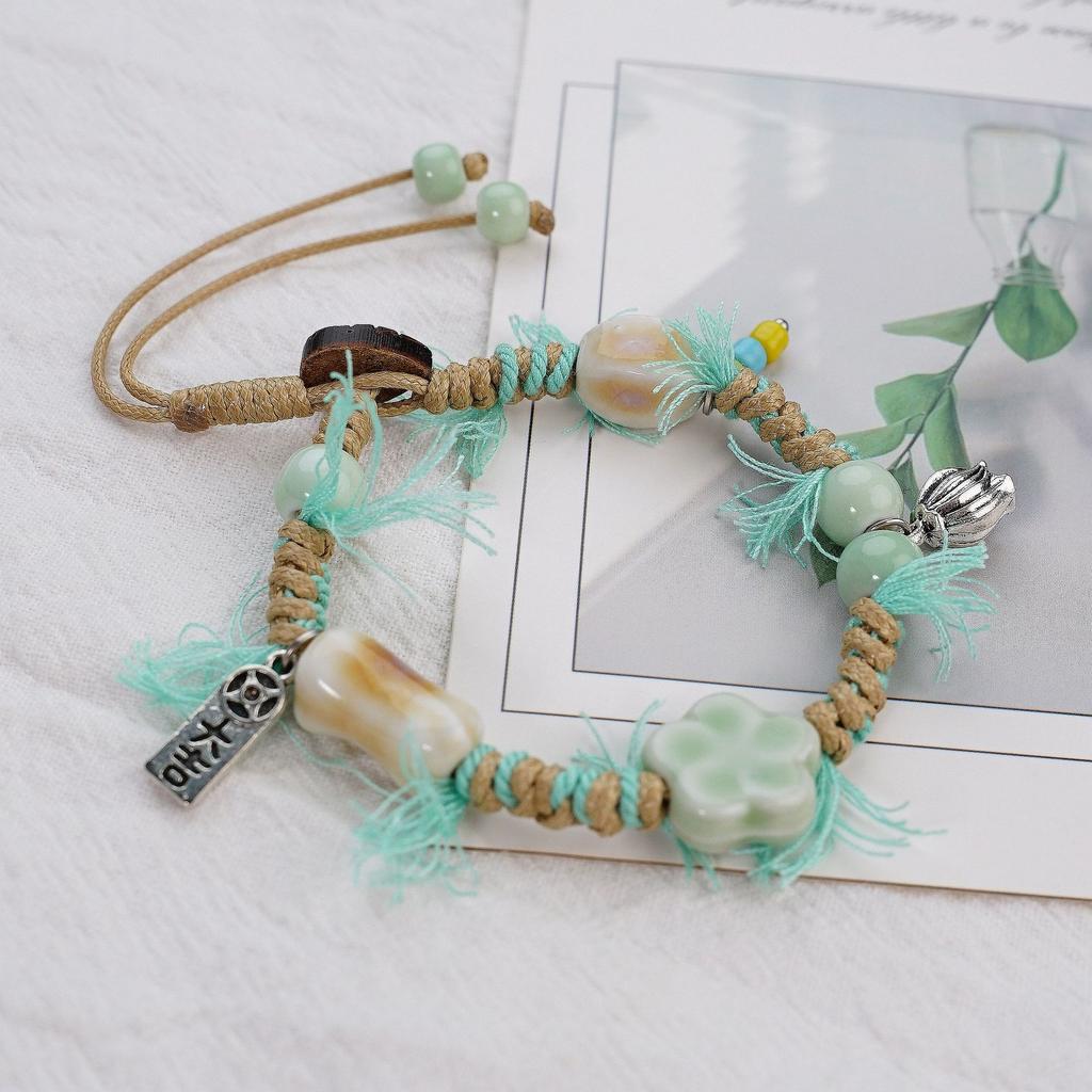 Jingdezhen Ceramic Bracelet Heavy Industry Weaving Star Small Fresh Sweet Bracelet Couple Student Girlfriend Weaving Hand