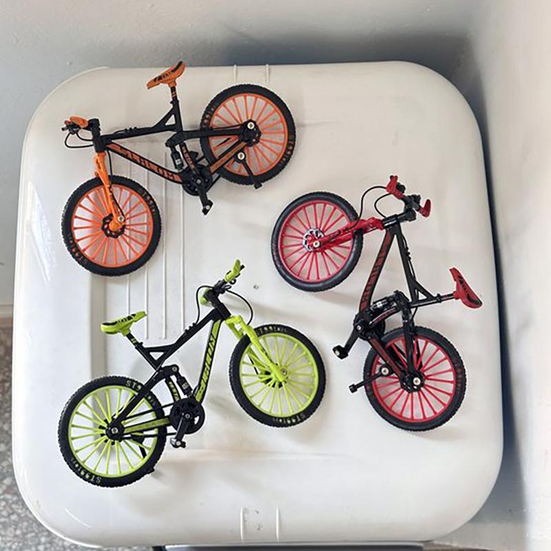 1:10 Mini Finger Mountain Bike Diecast Model Alloy Bicycle Simulation Collection Die Casting Racing Metal Bike Toys for Boys