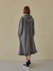 AVANT-G Hooded Frill Long Dress - Charcoal (Brushed Version)