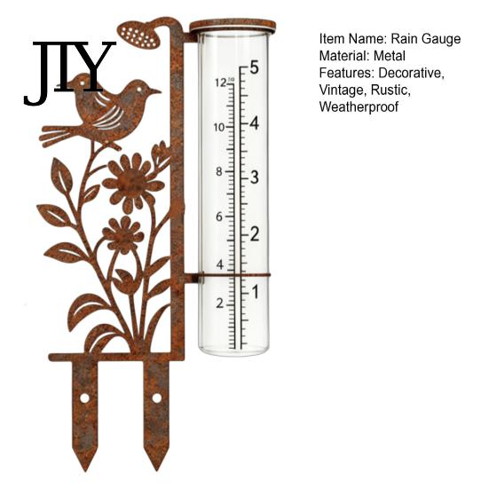 Accurate Rainfall Measuring Device Rain Gauge Outdoor, 7.8 Inch Gauges for Precipitation, Freeze Proof Stylish Garden Decoration Gauge, Vintage Flower