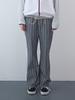 ENZO BLUES Seersucker Stripe Elastic Bootcut Pants (Grey)