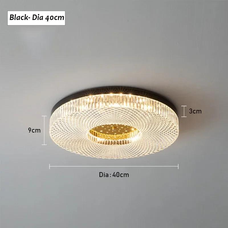 Luxury Bedroom Ceiling Light Indoor Circular Wall Lamp Acrylic Crystal Decorative Lighting Tricolor Dimming Lamp for Living Room