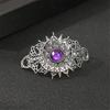 Carved Flower Hair Stick with Crystal Filigree Buyao for Women Girl Buyao for Traditional Headpieces Hair Jewelry