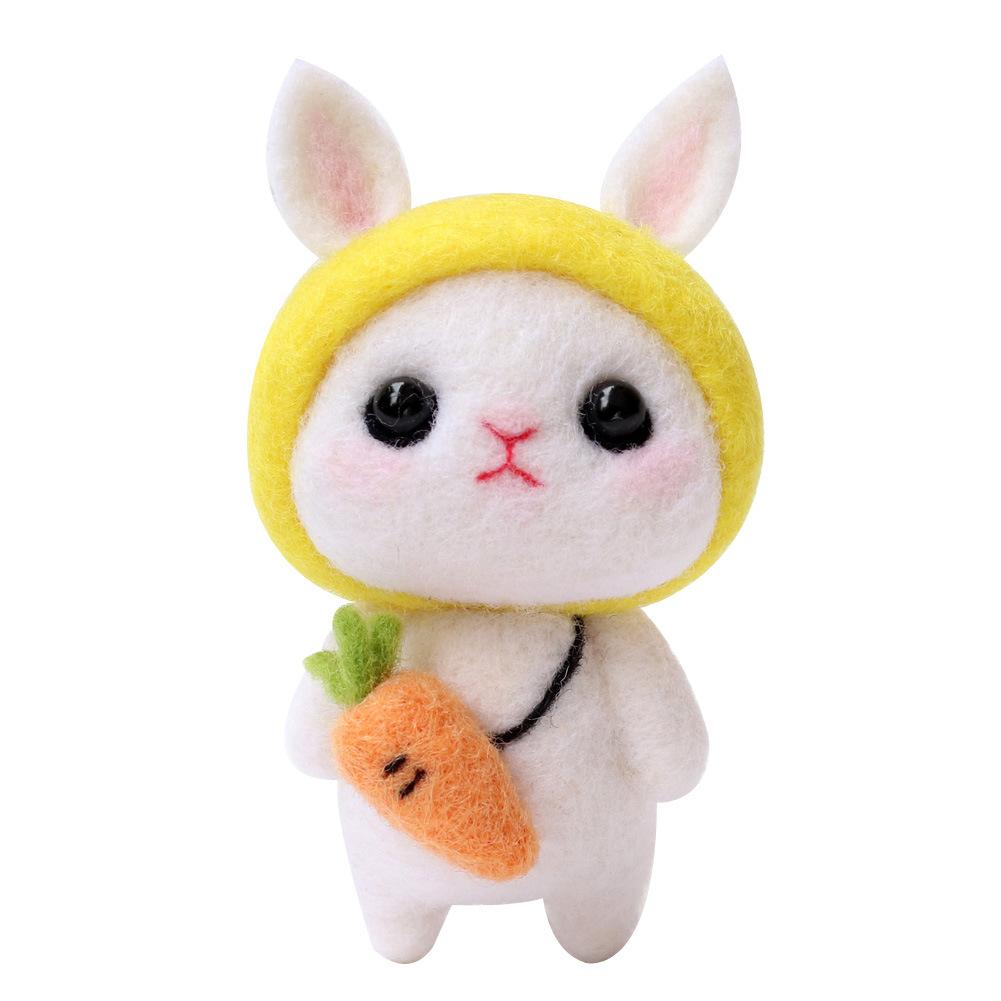 Non Finished DIY Felting Wool Rabbit Doll Handmade Craft Material Package Tools