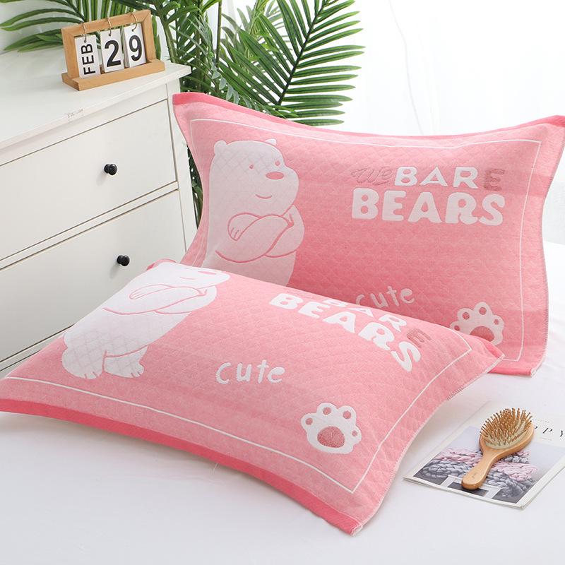 Three-Layer Gauze Cotton Pillowcases: Dirt-Resistant, Mite-Proof, Soft, Thickened, No Pilling or Shedding.