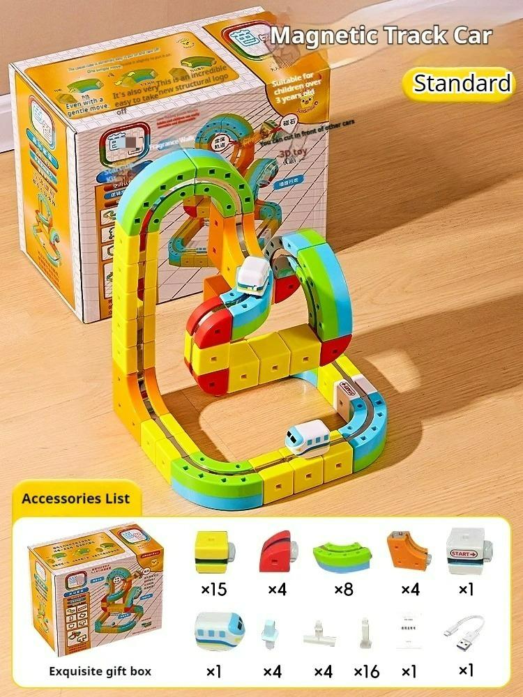 Latest Montessori Toy 2025 Educational Toys Assembly Magic Track Train Set Children S Toys Non-Remote Control Rail Car Gift Box