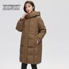 SNOWFLYING Abrigo de Plumas con Capucha de Largo Medio para Mujer