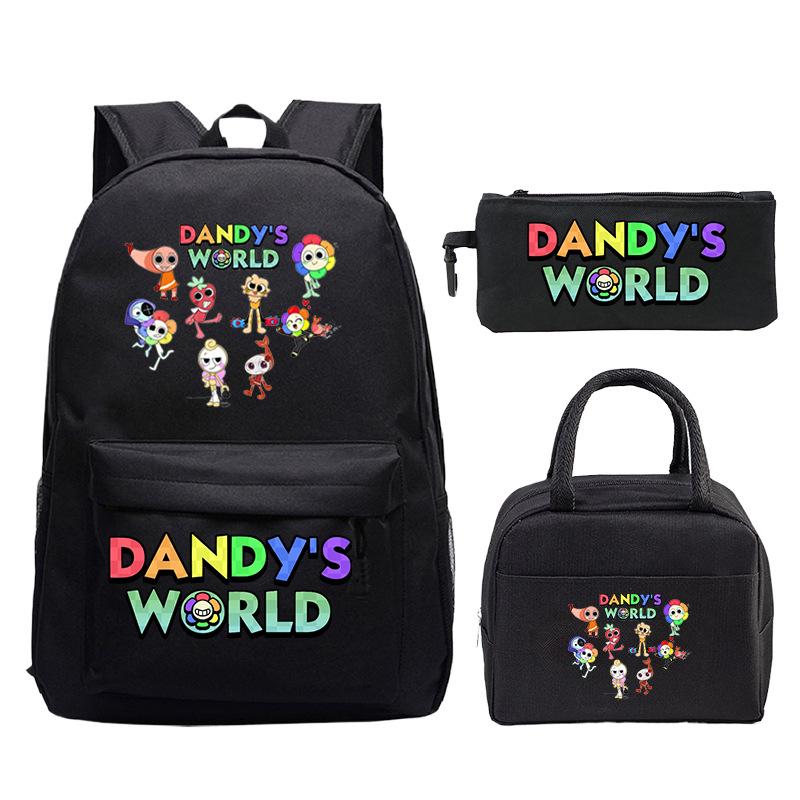 

Dandy s world game merchandise printed primary and secondary school schoolbag three-piece set foreign trade popular children s backpack No specification