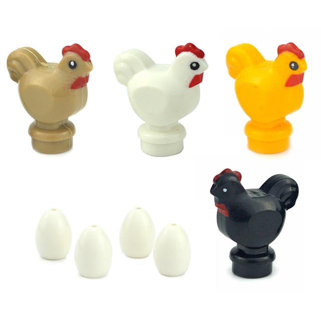 MOC City Animal Building Block Figures Goat Sheep Eagle Owl Panda Parrot Seagull Penguin Zoo Fram Accessories Bricks Toy Gift