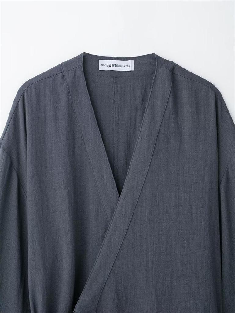 TAOP&ZA Frühling/Sommer Damen Kimono Jacke mit Bindegürtel & Hose mit geradem Bein