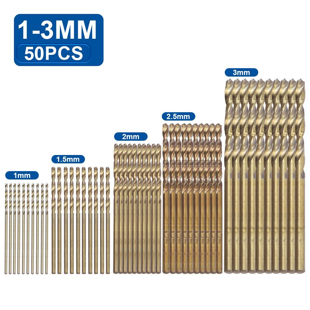 

NINDEJIN 15/50pcs Cobalt Drill Bit Set 1-10mm M35 HSS Twist Drill Bits for Hardened Metal Stainless Steel Cast Iron Wood (as the picture,Round)