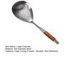 Stainless Steel Large Colander with Extended Handle Fine Leak Holes Soup Pot Strainer for Oil Draining And Skimming Rust-Resistant Strainer Spoon