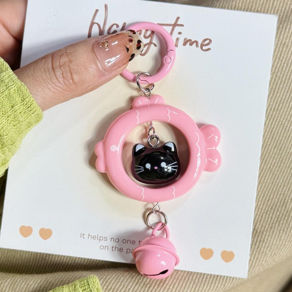Cat Cat Fish Key Ring Color Three-dimensional Bell Pendant Original Cute Girlfriends Couple Gift Bag Accessories