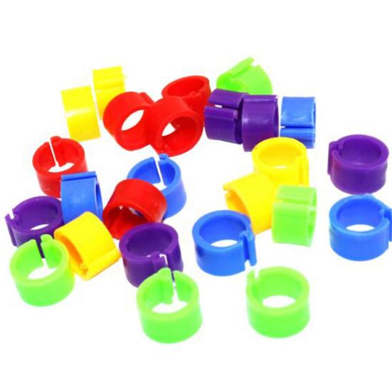 100Pcs Birds Leg Clips Harmless Extensible Plastic Mix Color 8mm Pigeon Foot Ring for Pet
